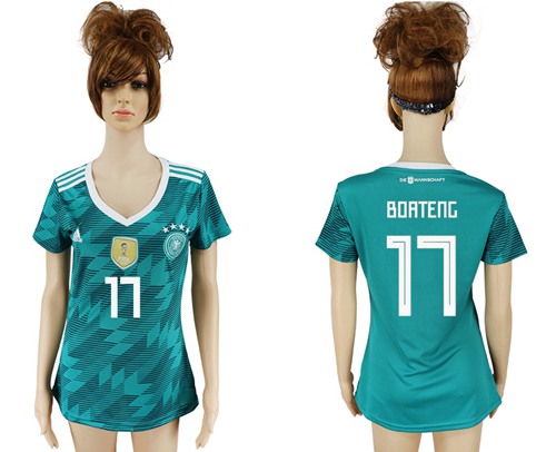 Women's Germany #17 Boateng Away Soccer Country Jersey