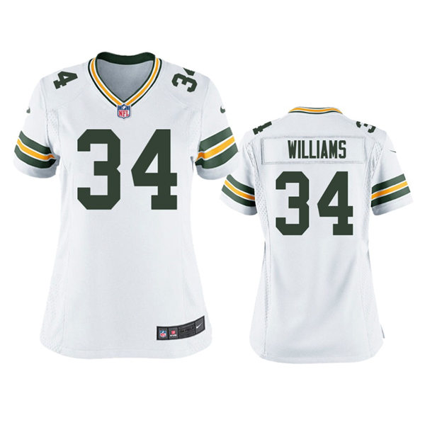 Women's Green Bay Packers #34 Dexter Williams White Limited Jersey