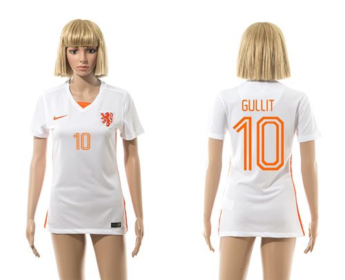 Women's Holland #10 Gullit Away Soccer Country Jersey
