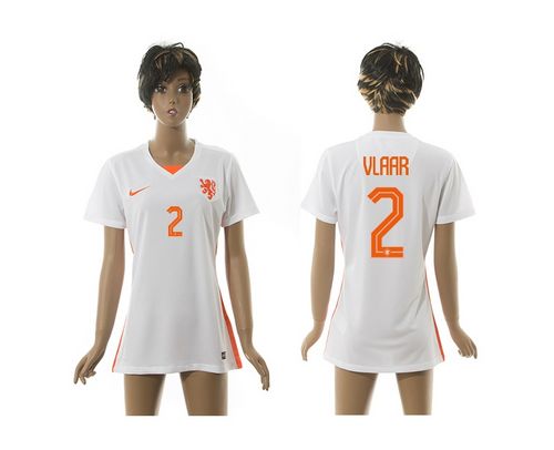 Women's Holland #2 Vlaar Away Soccer Country Jersey