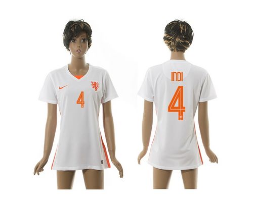 Women's Holland #4 Indi Away Soccer Country Jersey
