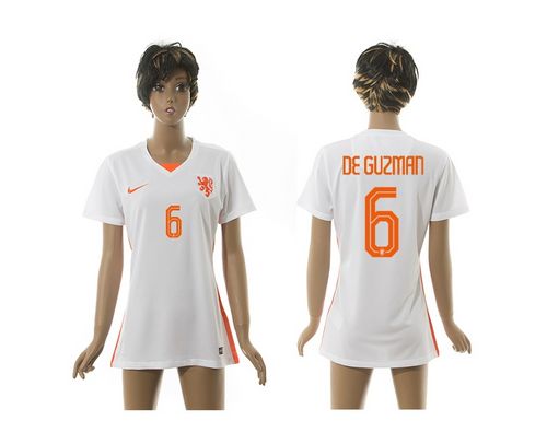 Women's Holland #6 De Guzman Away Soccer Country Jersey