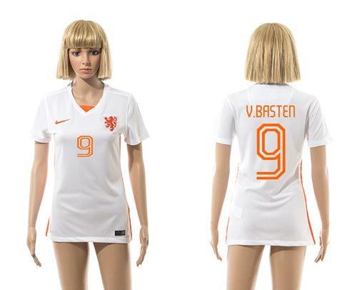 Women's Holland #9 V.Basten Away Soccer Country Jersey