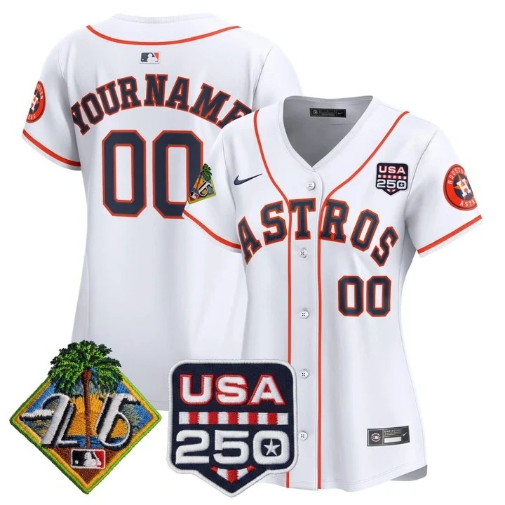 Women's Houston Astros 2026 Spring Training White Custom Jersey