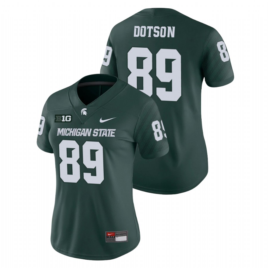 Women's Jersey Michigan State Spartans Green Matt Dotson Game College Football Jersey