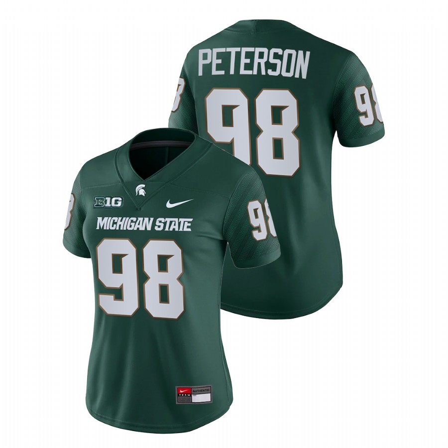 Women's Jersey Michigan State Spartans Julian Peterson Green College Football Game Jersey