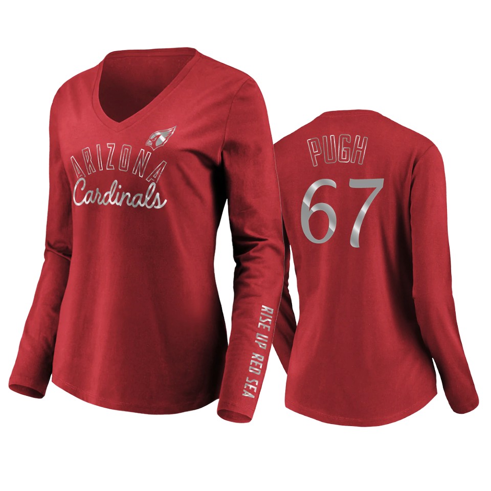 Women's Justin Pugh Cardinal Cardinals Iconic All Out Glitz T-Shirt