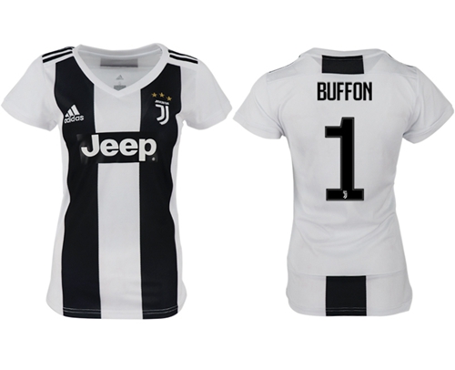 Women's Juventus #1 Buffon Home Soccer Club Jersey