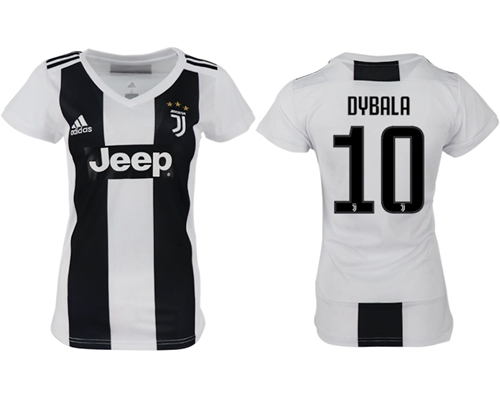 Women's Juventus #10 Dybala Home Soccer Club Jersey