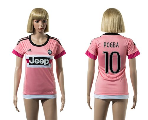 Women's Juventus #10 Pogba Pink Soccer Club Jersey