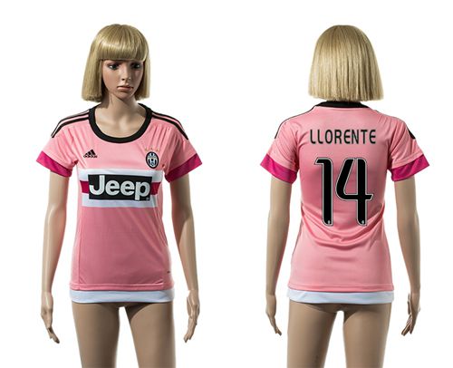 Women's Juventus #14 LLORENTE Pink Soccer Club Jersey