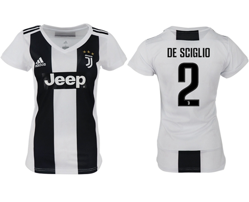 Women's Juventus #2 De Sciglio Home Soccer Club Jersey