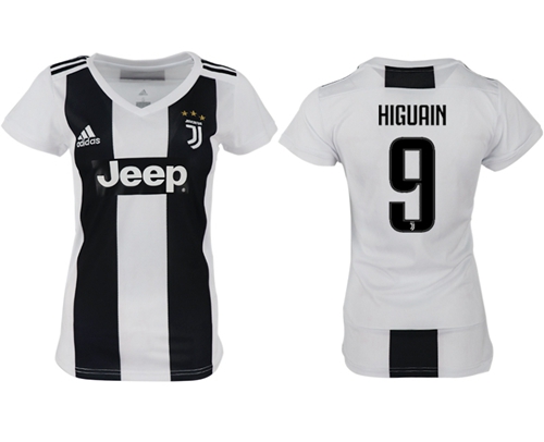 Women's Juventus #9 Higuain Home Soccer Club Jersey