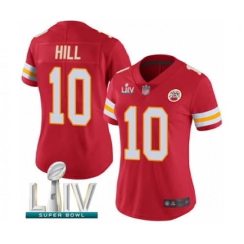 Women's Kansas City Chiefs #10 Tyreek Hill Red Team Color Vapor Untouchable Limited Player Super Bowl LIV Bound Football Jersey