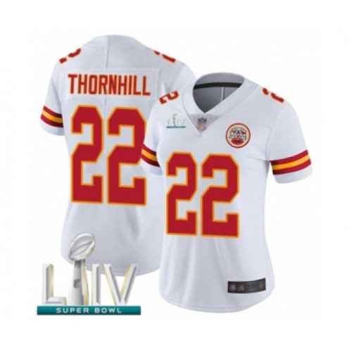 Women's Kansas City Chiefs #22 Juan Thornhill White Vapor Untouchable Limited Player Super Bowl LIV Bound Football Jersey