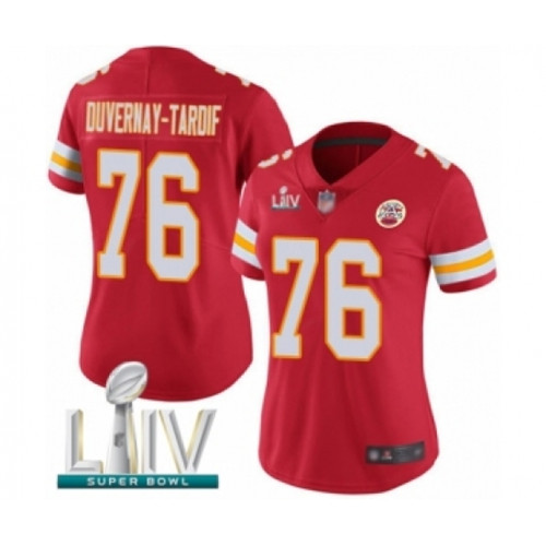 Women's Kansas City Chiefs #76 Laurent Duvernay-Tardif White Vapor Untouchable Limited Player Super Bowl LIV Bound Football Jersey