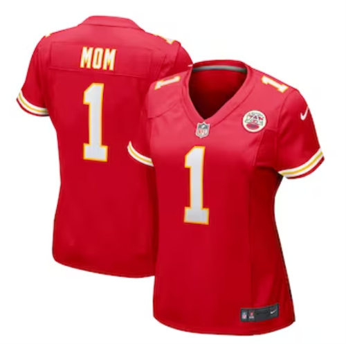 Women's Kansas City Chiefs Number 1 Mom Nike Red Game Jersey