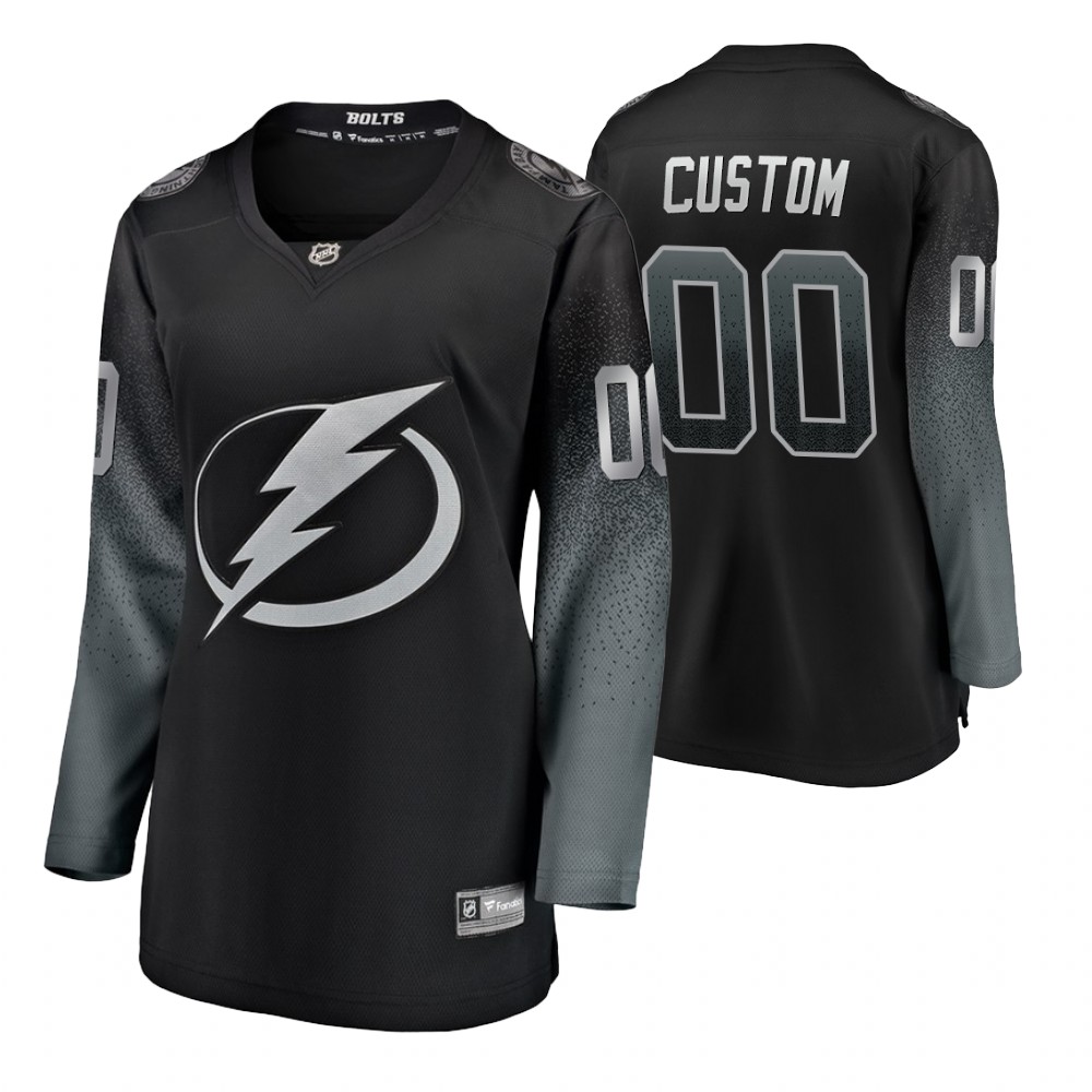 Women's Lightning #00 Custom Fanatics Branded Alternate Jersey Black