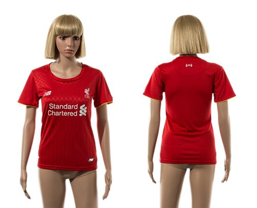 Women's Liverpool Blank Red Home Soccer Club Jersey