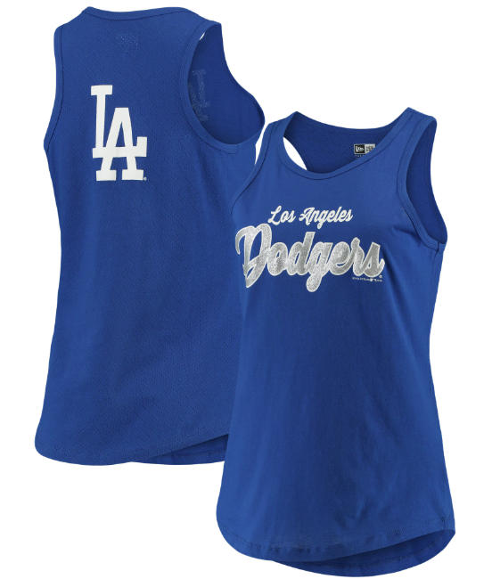 Women's Los Angeles Dodgers New Era Royal Mesh Back Baby Jersey Tank Top