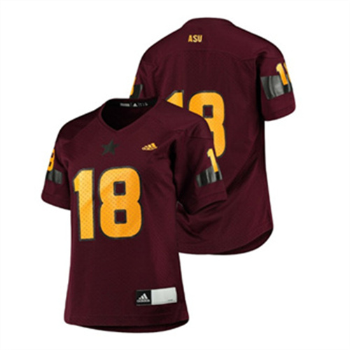 Women's Maroon Adidas College Football Arizona State Sun Devils Replica Jersey