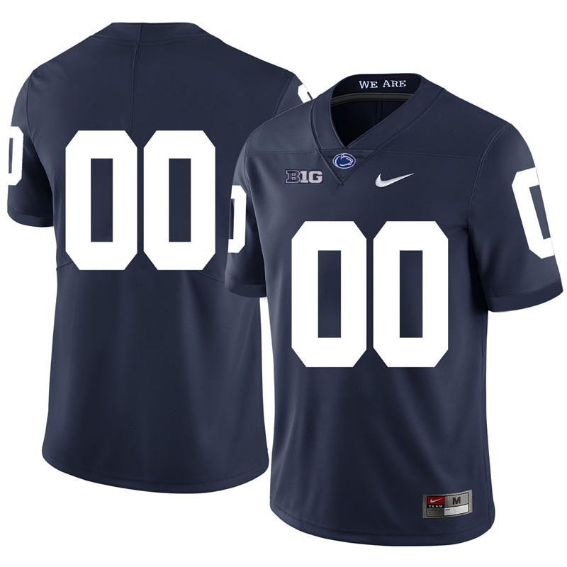 Women's NCAA Penn State Nittany Lions Custom Replica Nike Navy Big 10 Football Jersey