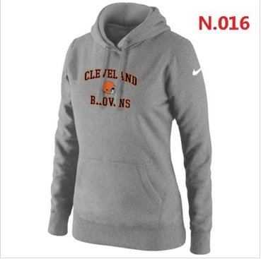 Women's NEW Cleveland Browns Heart & Soul Pullover Hoodie Light Grey