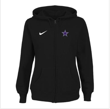 Women's NEW Dallas Cowboys Ladies Tailgater Full Zip Hoodie Black