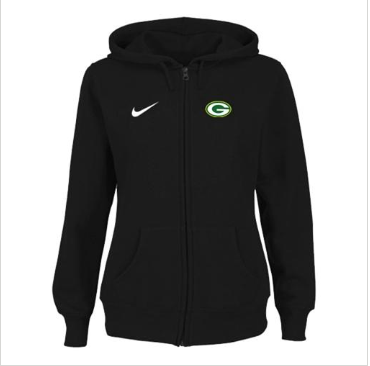 Women's NEW Green Bay Packers Ladies Tailgater Full Zip Hoodie Black