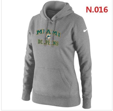 Women's NEW Miami Dolphins Heart & Soul Pullover Hoodie Light Grey