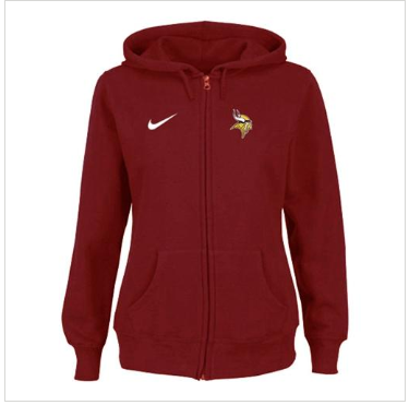 Women's NEW Minnesota Vikings Ladies Tailgater Full Zip Hoodie Red