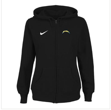 Women's NEW San Diego Charger Ladies Tailgater Full Zip Hoodie Black
