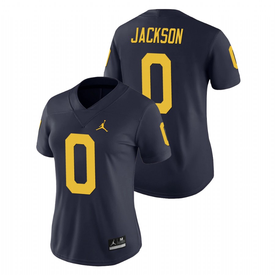 Women's Navy Michigan Wolverines Giles Jackson Game College Football Jersey