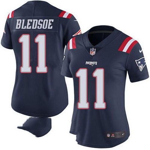 Women's New England Patriots #11 Drew Bledsoe Navy Blue 2016 Color Rush Stitched NFL Nike Limited