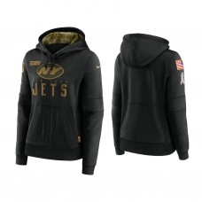 Women's New York Jets Black 2020 Salute to Service Sideline Performance Pullover Hoodie