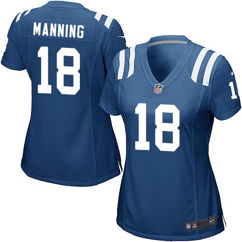 Women's Nike Colts #18 Peyton Manning Royal Blue Team Color Stitched NFL Elite Jersey
