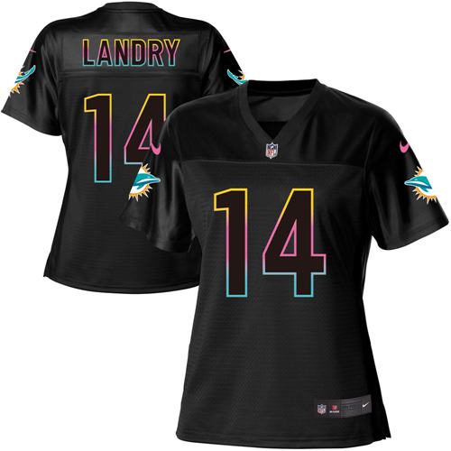 Women's Nike Dolphins #14 Jarvis Landry Black NFL Fashion Game Jersey