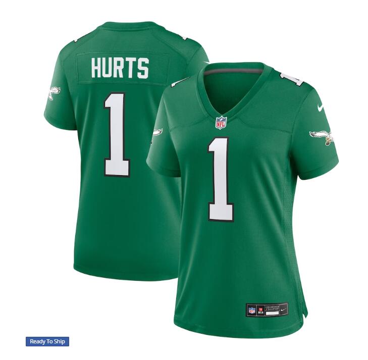 Women's Nike Jalen Hurts Kelly Green Philadelphia Eagles Alternate Game Player Jersey