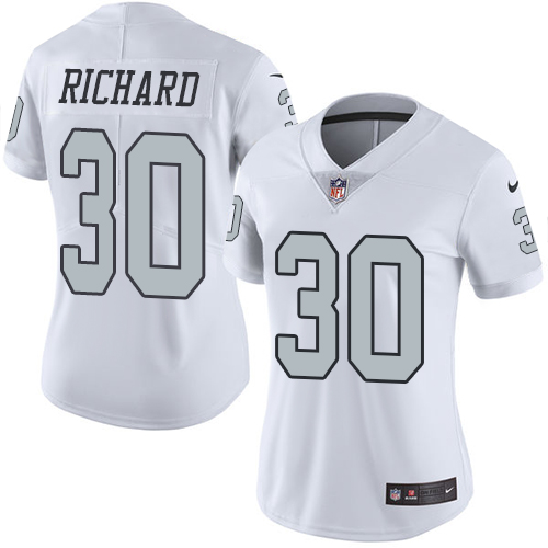 Women's Nike Oakland Raiders #30 Jalen Richard Limited White Rush NFL Jersey