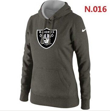Women's Oakland Raiders Logo Pullover Hoodie Dark Grey