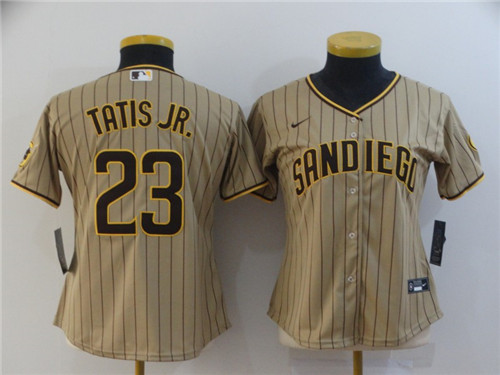 Women's Padres 23 Fernando Tatis Jr. Brown Nike 2020 Cool Base Jersey