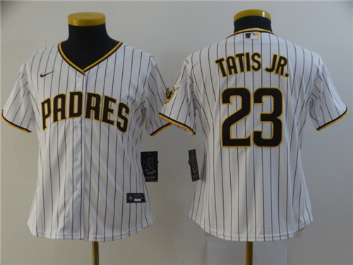Women's Padres 23 Fernando Tatis Jr. white Nike 2020 Cool Base Jersey