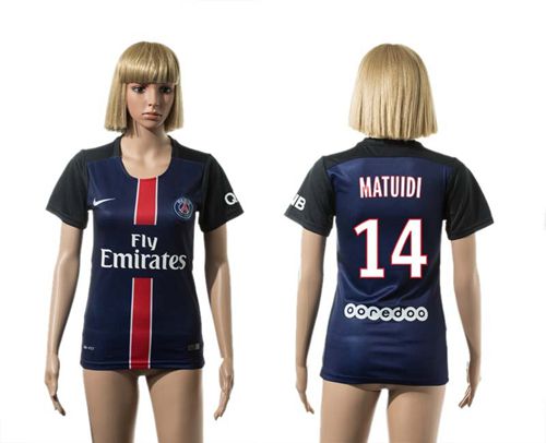 Women's Paris Saint-Germain #14 Matuidi Home Soccer Club Jersey