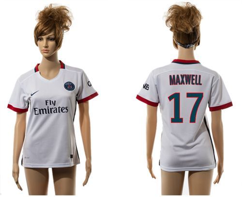 Women's Paris Saint-Germain #17 Maxwell Away Soccer Club Jersey