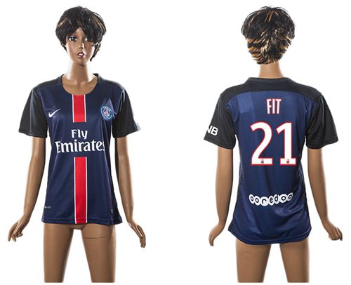 Women's Paris Saint-Germain #21 Fit Home Soccer Club Jersey
