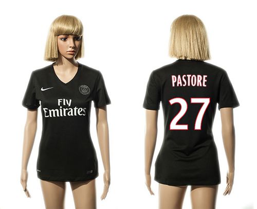 Women's Paris Saint-Germain #27 Pastore Black Soccer Club Jersey