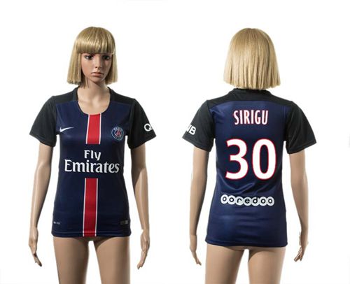 Women's Paris Saint-Germain #30 Sirigu Home Soccer Club Jersey