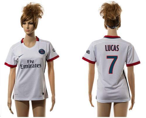 Women's Paris Saint-Germain #7 Lucas Away Soccer Club Jersey