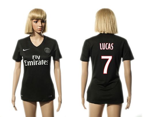 Women's Paris Saint-Germain #7 Lucas Black Soccer Club Jersey