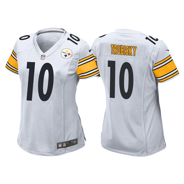 Women's Pittsburgh Steelers #10 Mitchell Trubisky Nike White Limited Jersey